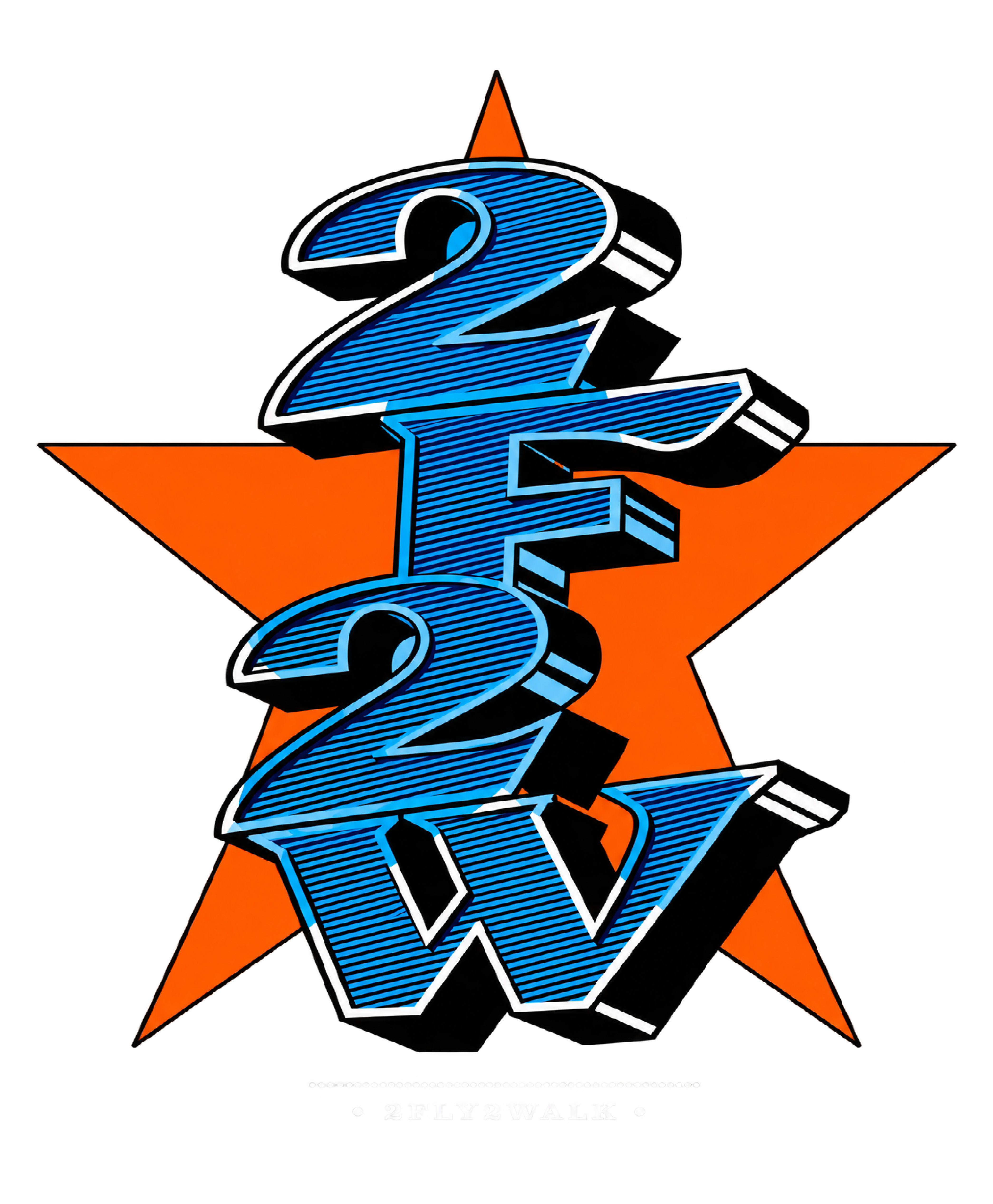 2F2W stacked logo over an orange star